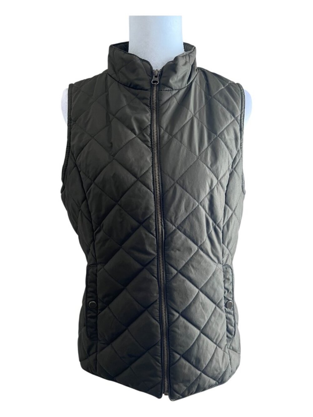 Gap Olive Green Diamond-Quilted Vest - Size Medium